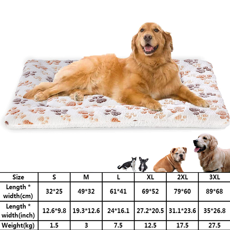 Pet Sleeping Pad Cat Bed Dog Bed Thickened Pet Soft Fur Pad Blanket Mattress Home Portable Warm Carpet Warm Sleep Cover